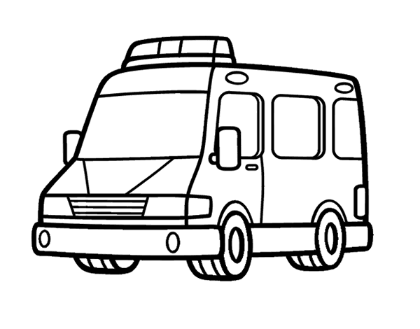 Dibujo de una ambulancia para colorear