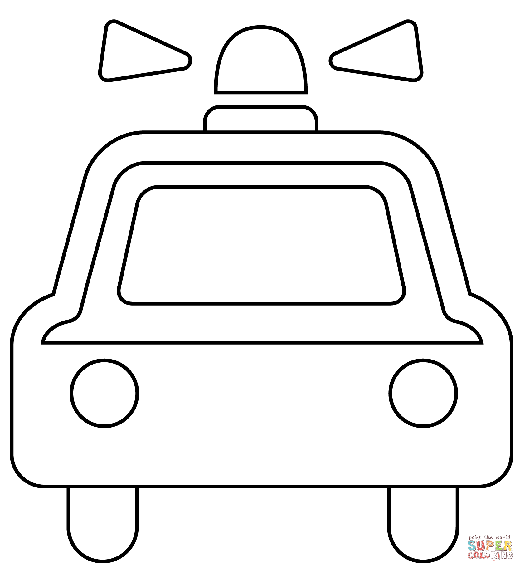 Dibujo de emoji de coche de policãa que se aproxima para colorear dibujos para colorear imprimir gratis