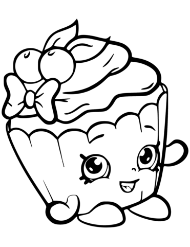 Cherry nice cupcake shopkin coloring page free printable coloring pages