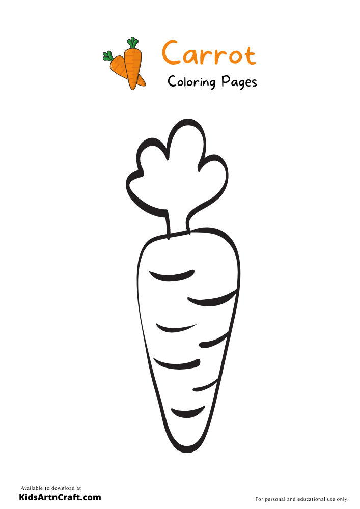 Carrot coloring pages for kids â free printables
