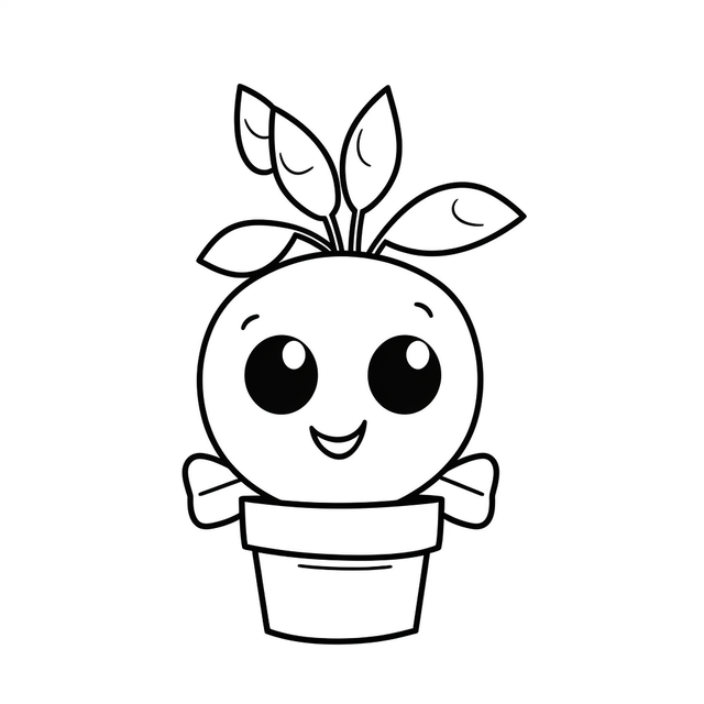 Cartoon plant coloring page coloring pages outline sketch drawing vector car drawing cartoon drawing plant drawing png and vector with transparent background for free download