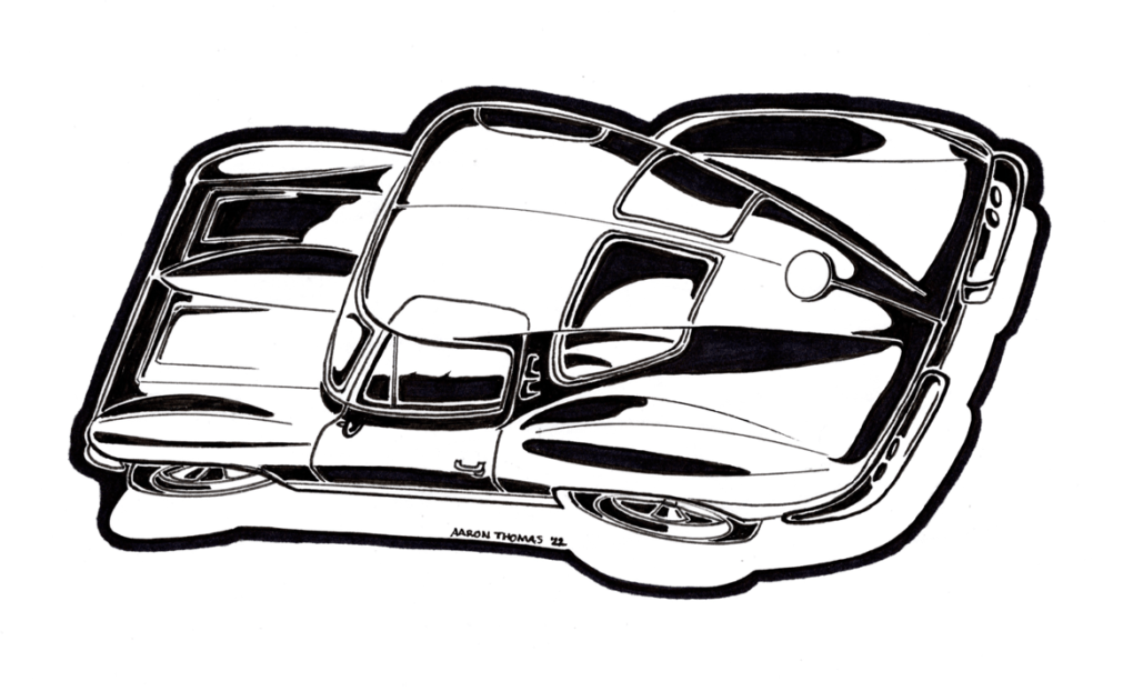 Corvette top view drawing