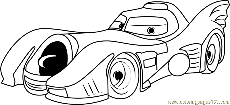 Batcar disney coloring page for kids