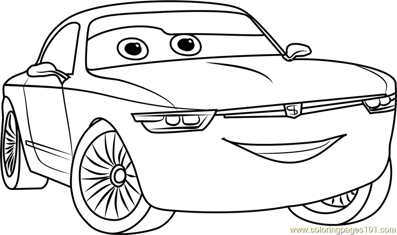 Sterling from cars coloring page for kids