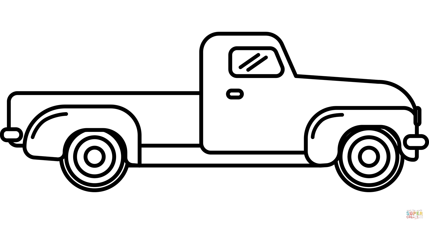 Old pickup truck coloring page free printable coloring pages