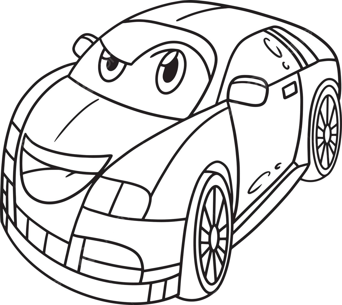 Normal car with face vehicle coloring page drawing automobile wheel vector drawing automobile wheel png and vector with transparent background for free download