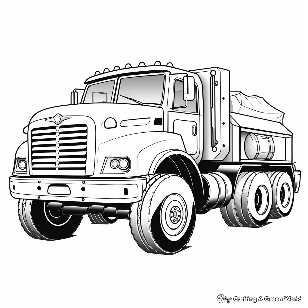 Flatbed truck coloring pages