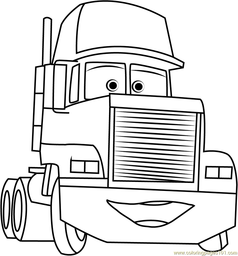 Mack trailer coloring page for kids
