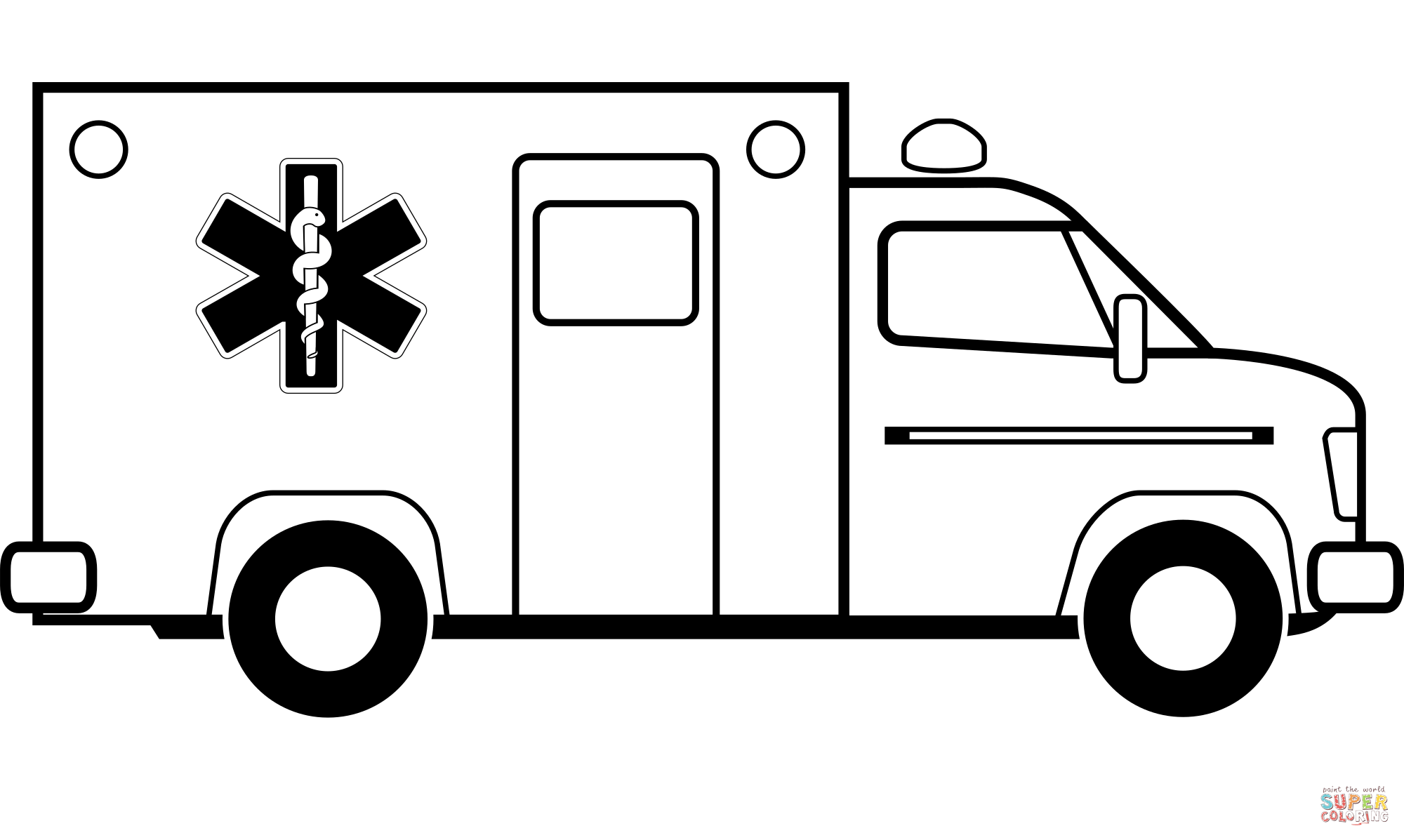 Ambulance coloring page free printable coloring pages