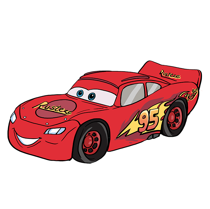 How to draw lightning mcqueen