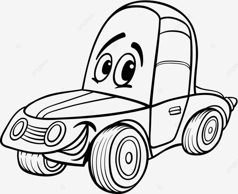 Car cartoon illustration for coloring book funny ic coupe vector funny ic coupe png and vector with transparent background for free download