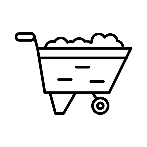 Premium vector wheelbarrow line illustration