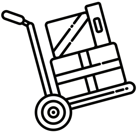 Moving cart with boxes coloring page free printable coloring pages