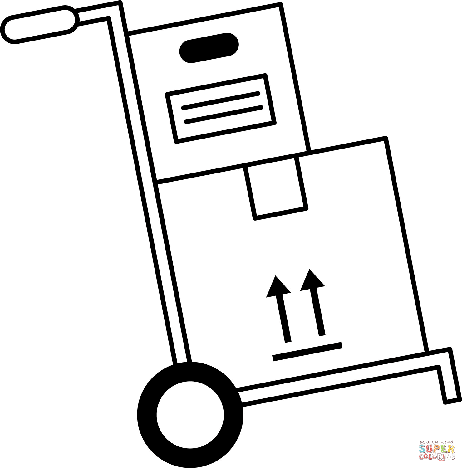 Moving cart with boxes coloring page free printable coloring pages