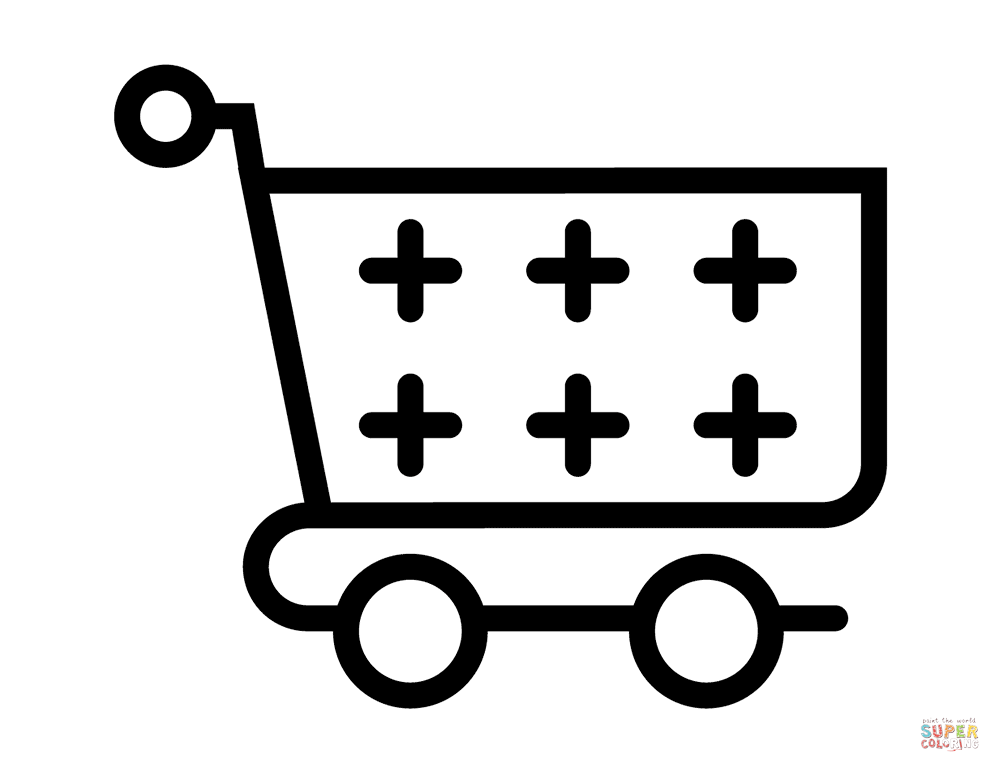 Shopping trolley coloring page free printable coloring pages