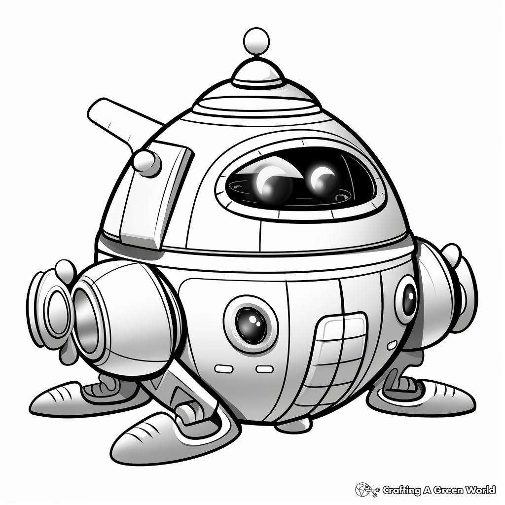 Alien spaceship coloring pages