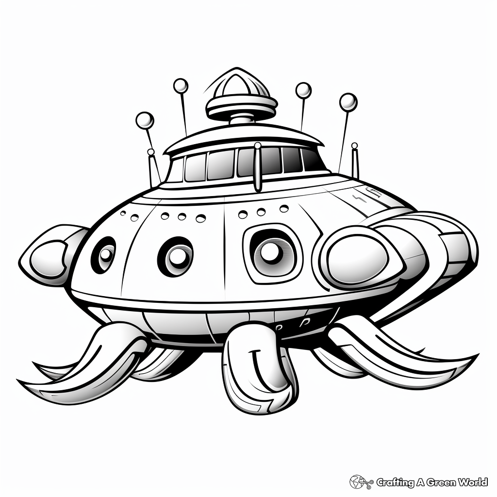 Alien spaceship coloring pages