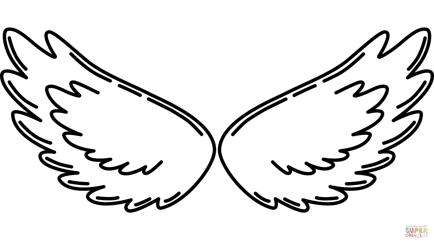 Angel wings coloring page free printable coloring pages