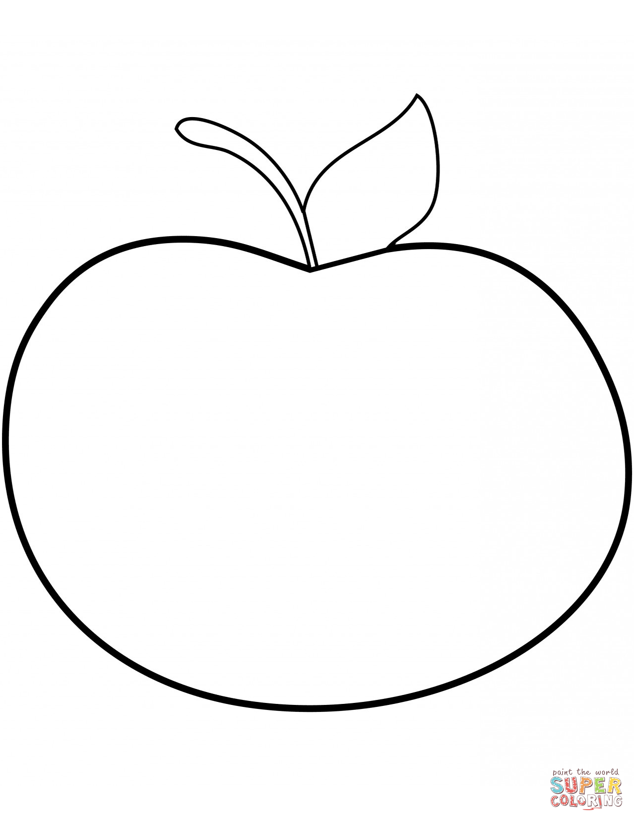 Simple apple coloring page free printable coloring pages