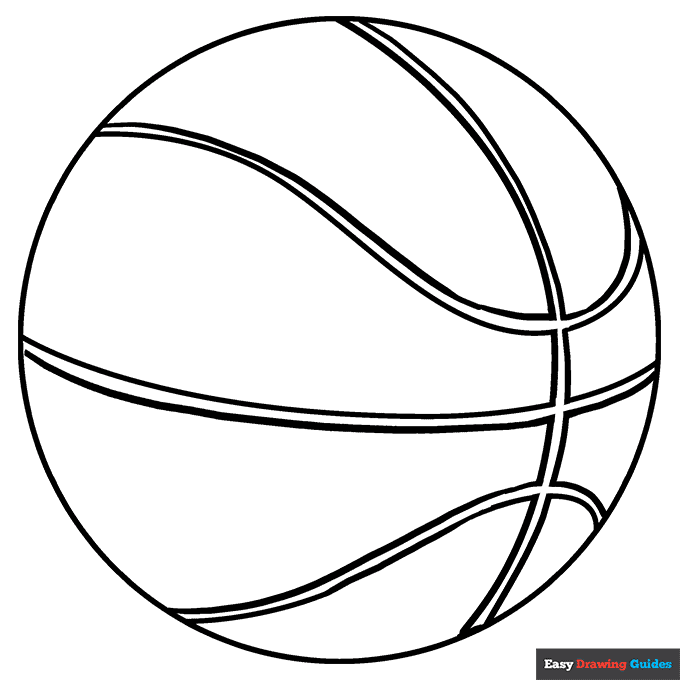 Basketball coloring page easy drawing guides