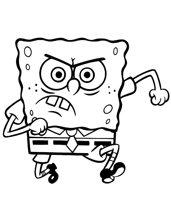 Printable spongebob coloring page for free