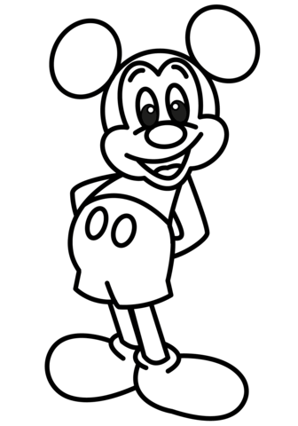 Chibi mickey mouse coloring page free printable coloring pages
