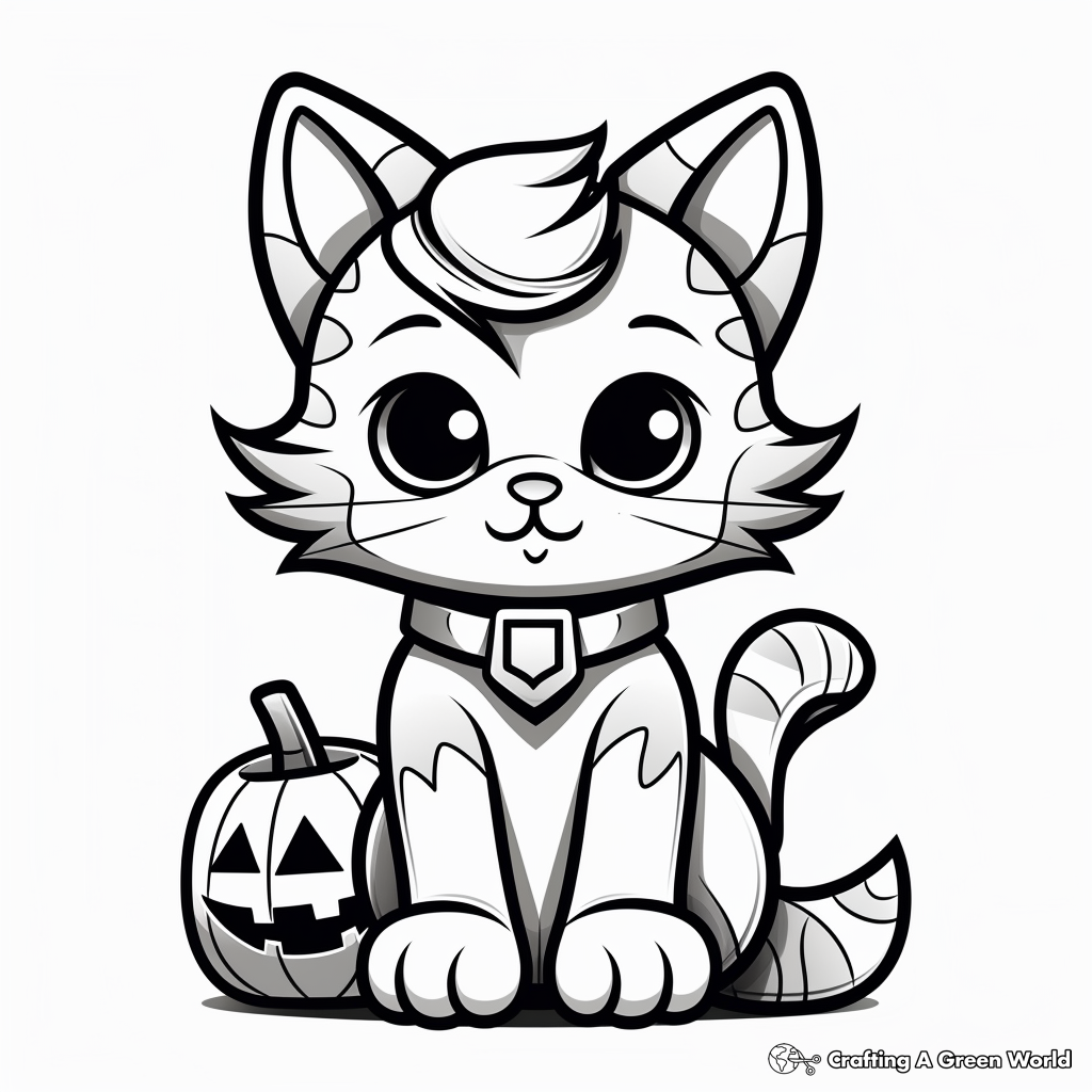 Halloween cat coloring pages