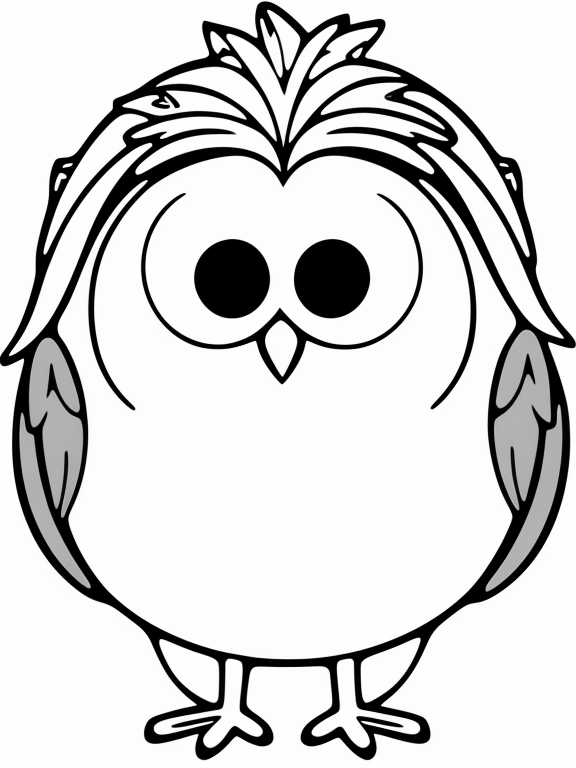 Cute animated bird coloring page b