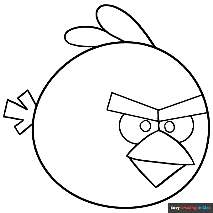 Angry birds coloring page easy drawing guides