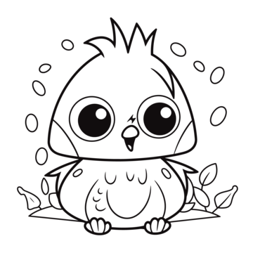 Cute cartoon bird bird coloring page outline sketch drawing vector car drawing cartoon drawing bird drawing png and vector with transparent background for free download