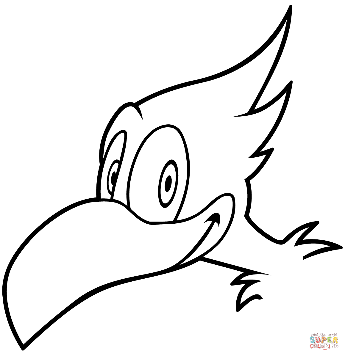 Cartoon bird head coloring page free printable coloring pages