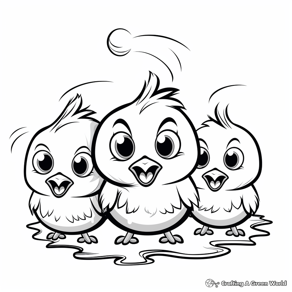 Cartoon bird coloring pages