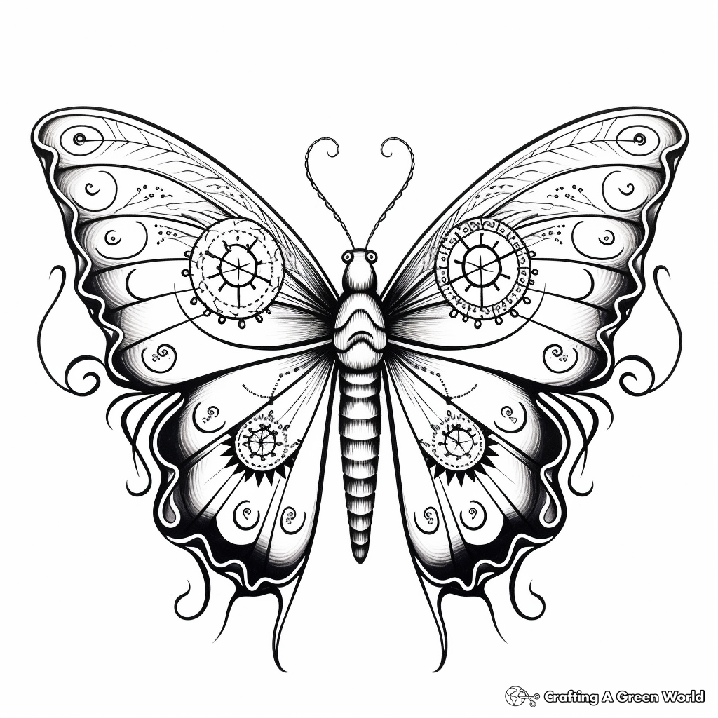 B is for butterfly coloring pages