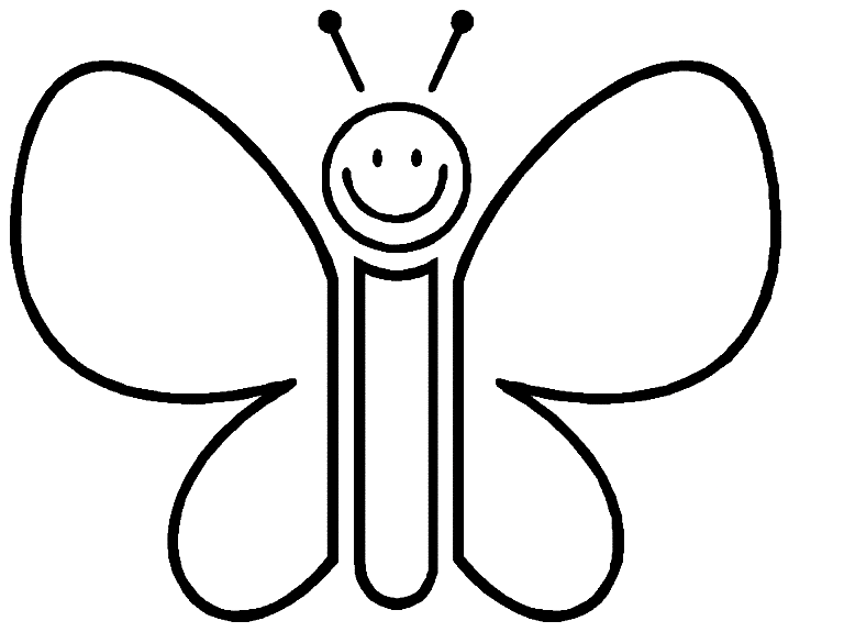 Cartoon butterfly for kids coloring page