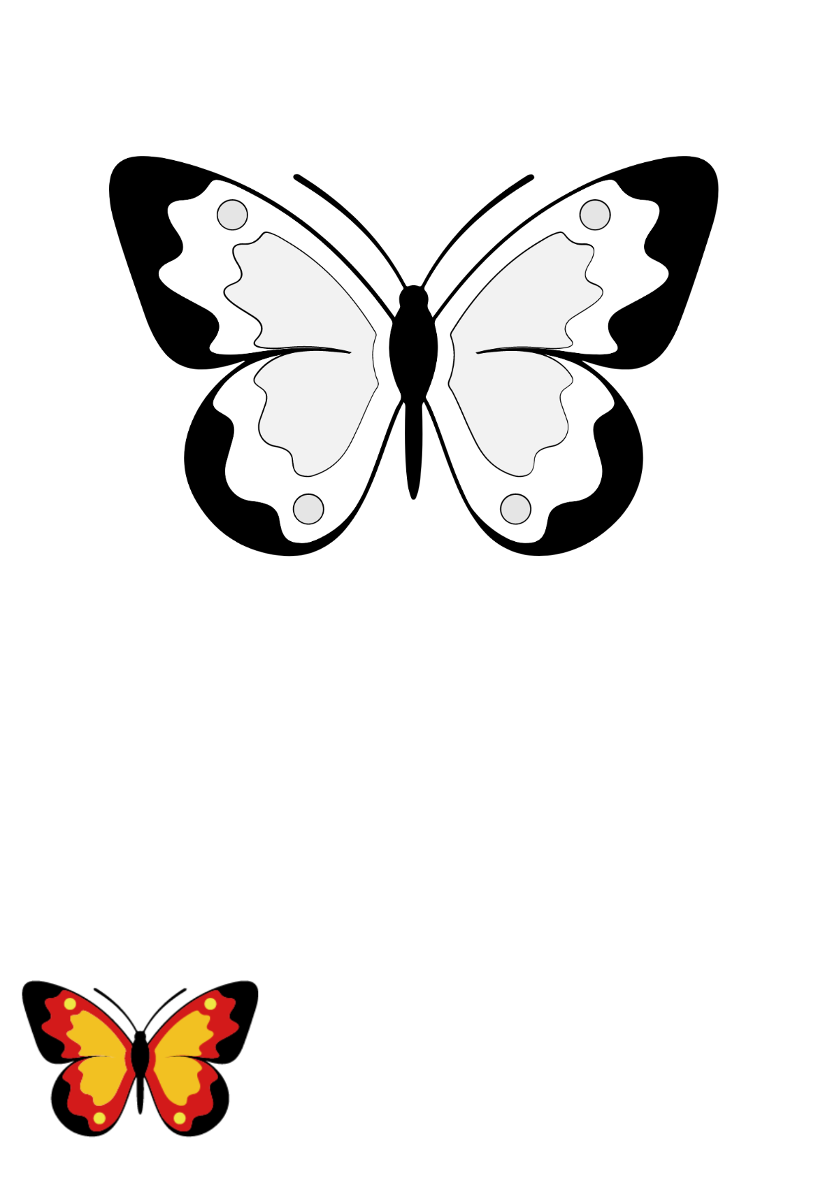 Free butterfly coloring page s examples