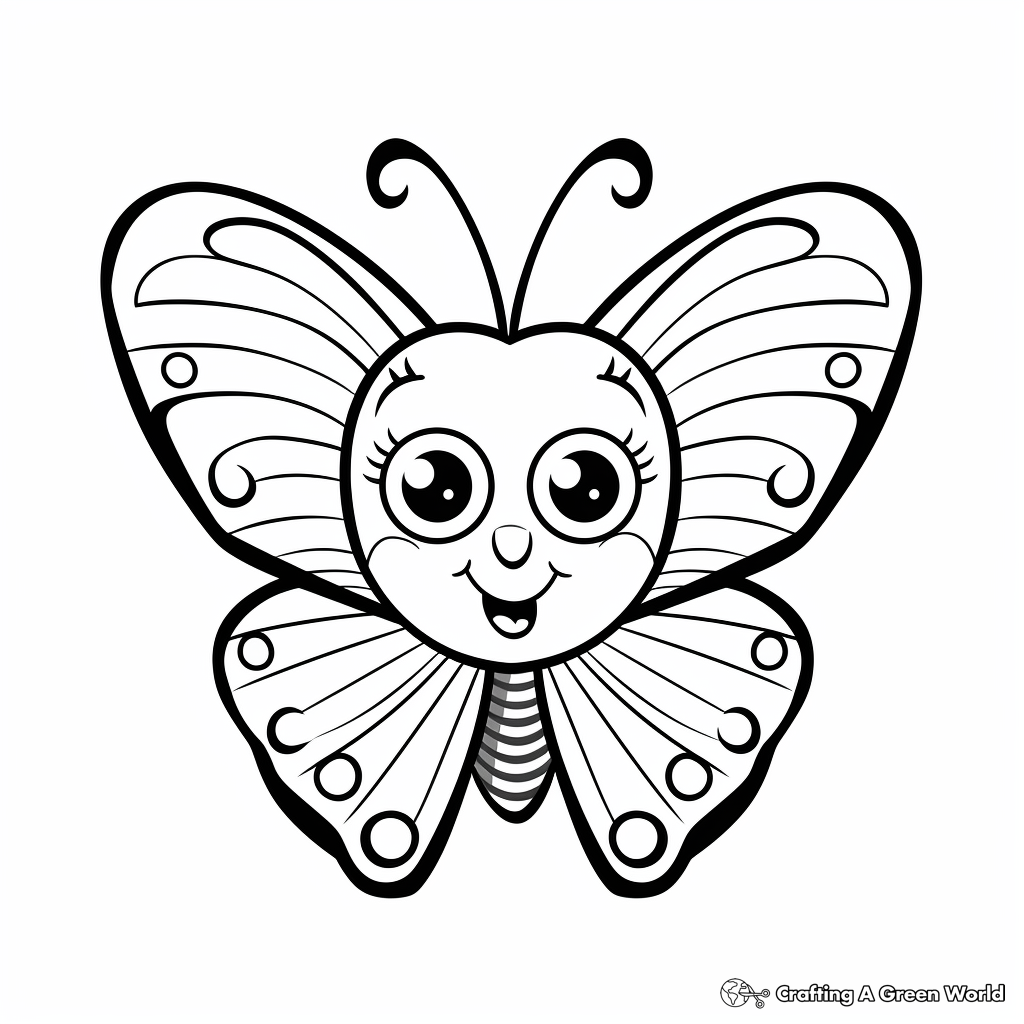 Heart butterfly coloring pages