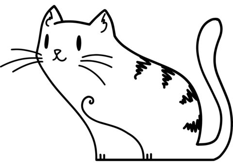 Cartoon cat coloring page free printable coloring pages