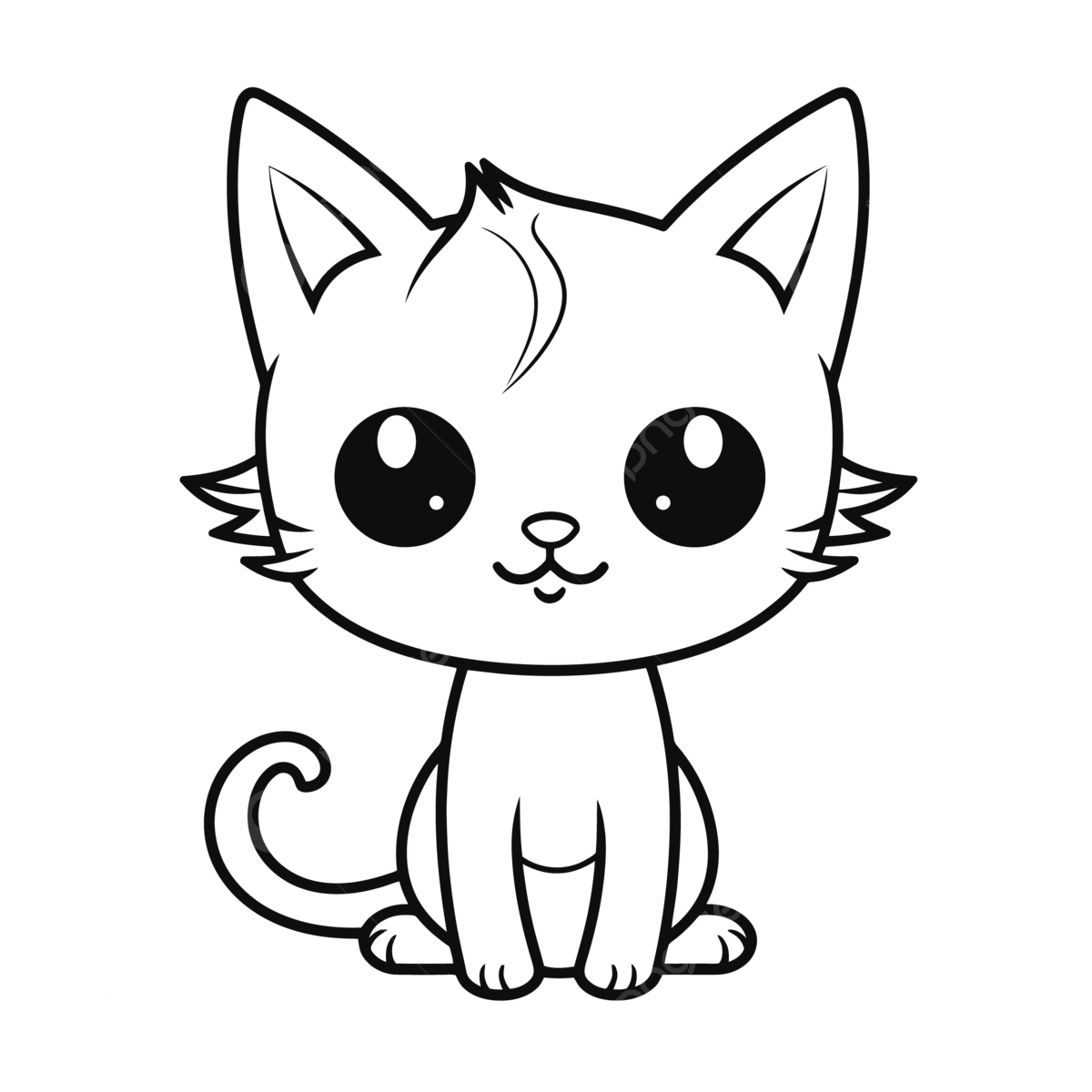 Anime cat outline png transparent images free download vector files
