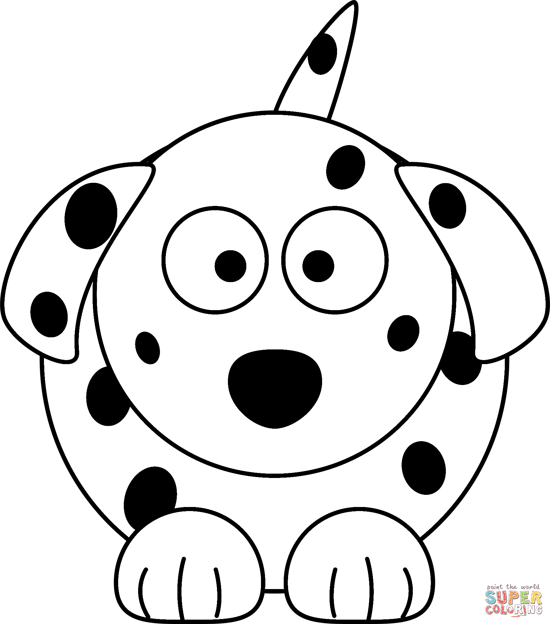 Dalmatian cartoon dog coloring page free printable coloring pages