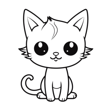 Anime cat outline png vector psd and clipart with transparent background for free download