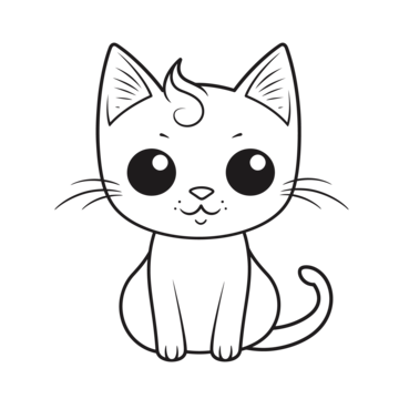 Funny cat coloring page png transparent images free download vector files