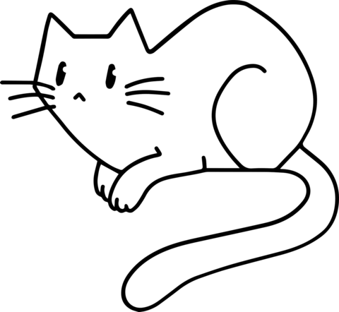 Cartoon cat coloring page free printable coloring pages