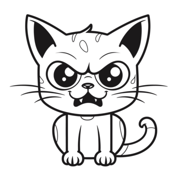 Scary cat outline png transparent images free download vector files