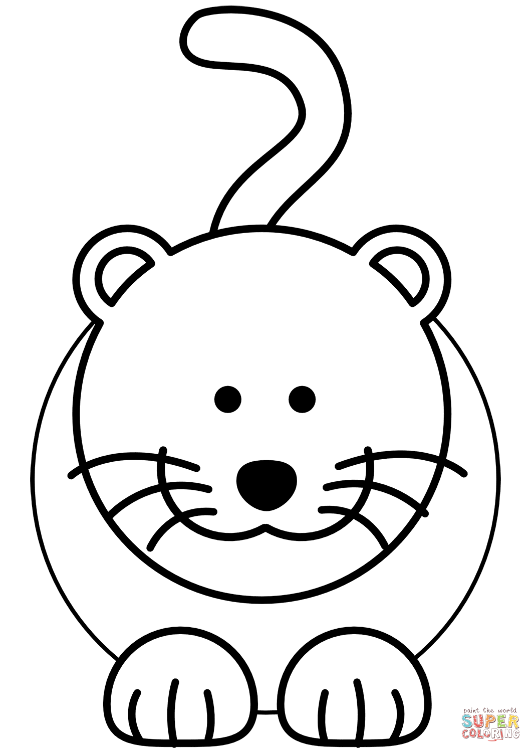 Cartoon cat coloring page free printable coloring pages