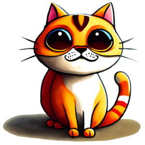 Download adorable cartoon cat with wide open eyes png online