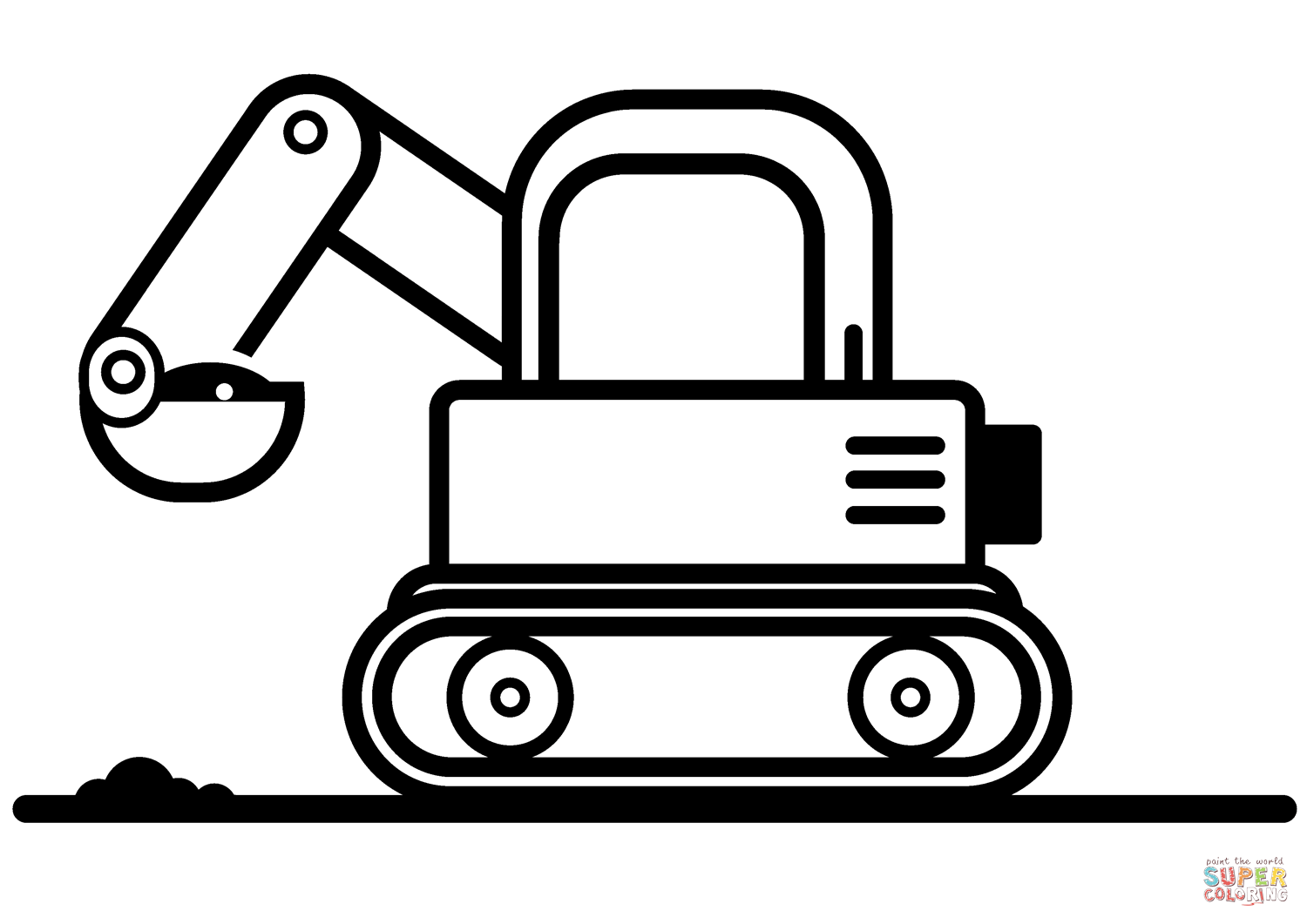 Excavator coloring page free printable coloring pages