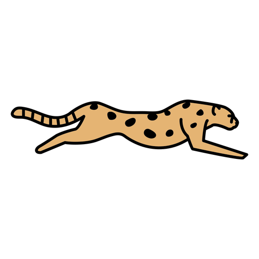 Running cheetah animal color stroke png svg design for t