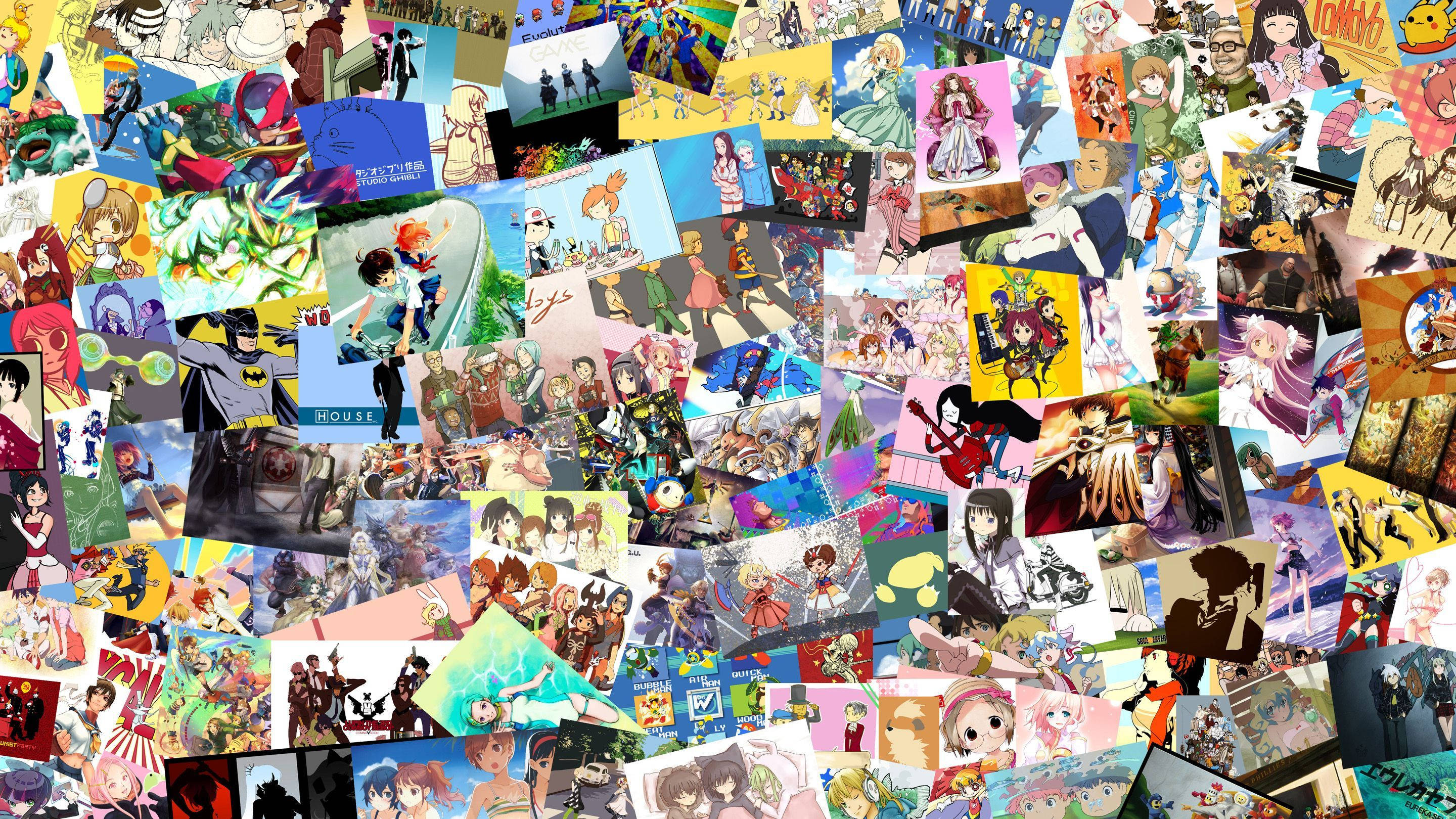 Download indie art anime cartoon collage wallpaper