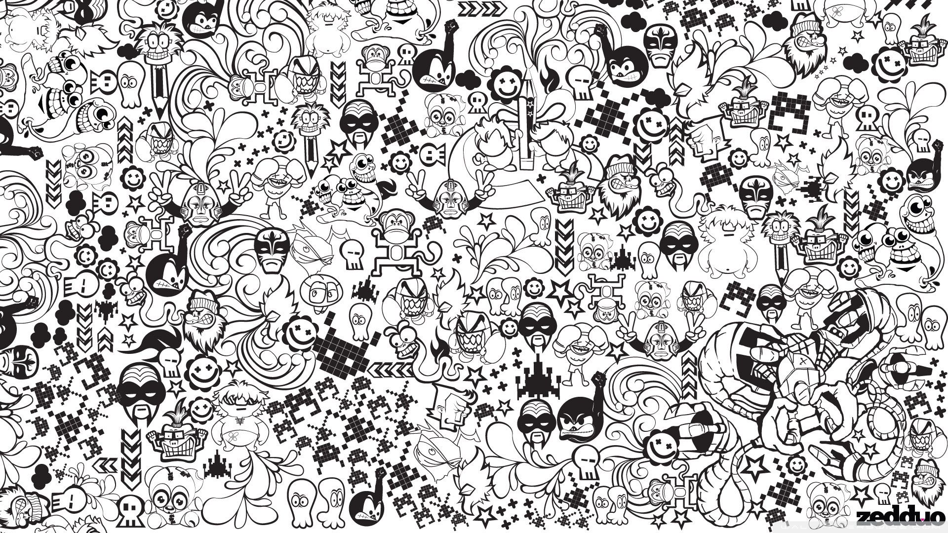 Black and white wallpaper black wallpaper black and white cartoon