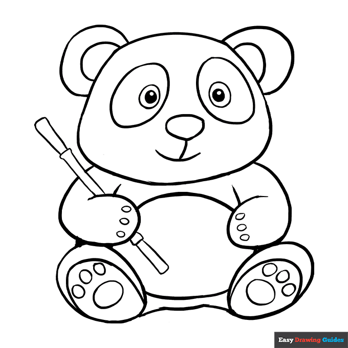 Cartoon panda coloring page easy drawing guides